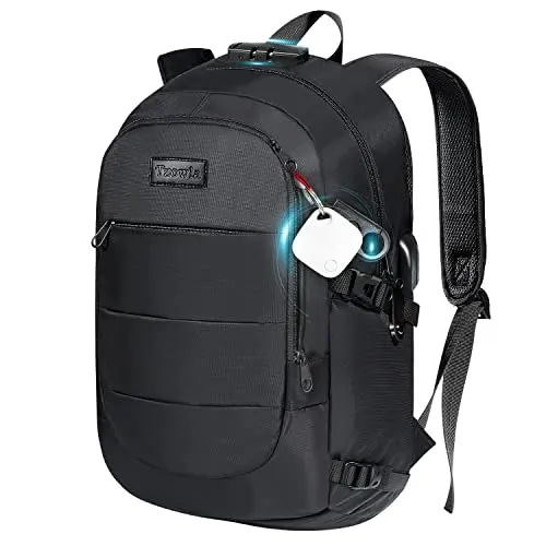 Tzowla Rucksack für Herren, Wasserdicht, mit USB-Ladeanschluss & Smart Tracker, passend für 15,6 Zoll Notebook