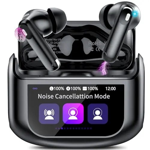 Bluetooth In Ear Kopfhörer mit ANC+ENC, 48 Std. Akkulaufzeit, IP7 wasserdicht, 5 EQ-Modi, Tiefbass, USB-C, Schwarz