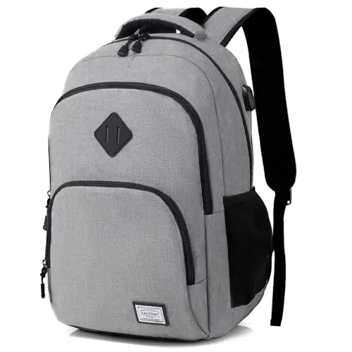 MoFut Rucksack für Herren und Damen, Wasserdichter Reiserucksack mit 15,6" Laptopfach, ideal für Schule und Reisen (Hellgrau)