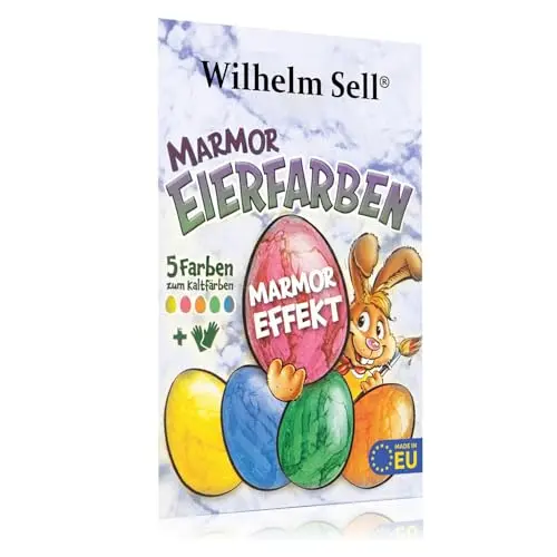 Wilhelm Sell® 5X Marmoreffekt-Eierfarben – Einfaches Kaltfärben für weiße und braune Eier