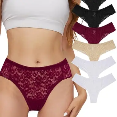 6er Pack Baumwoll Strings & Tangas für Damen – Atmungsaktive, weiche und stretchy Unterwäsche in Mehrfarbig, S-XL