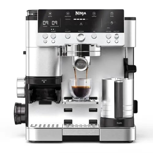 Ninja Luxe Premier 3-in-1-Kaffeemaschine für Kaffee-Spezialitäten, einfache Handhabung, Silber