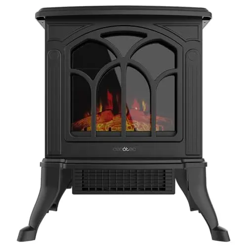 Cecotec Elektrischer Standkamin ReadyWarm 1500 W – 2 Heizstufen und Flammensteuerung, für Räume bis 20 m²