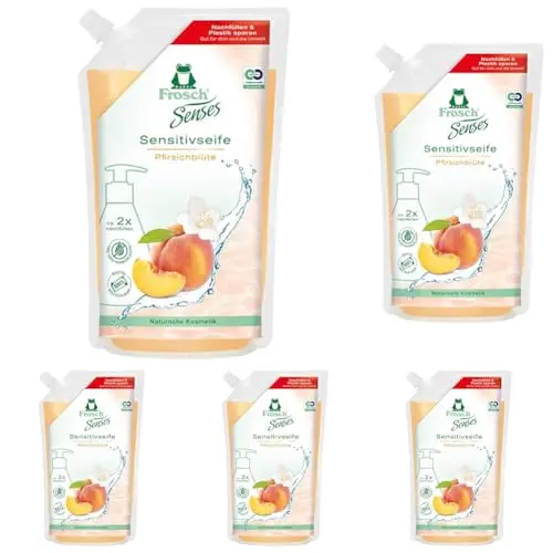 Frosch Senses Sensitivseife Pfirsichblüte 500ml, 5er Pack