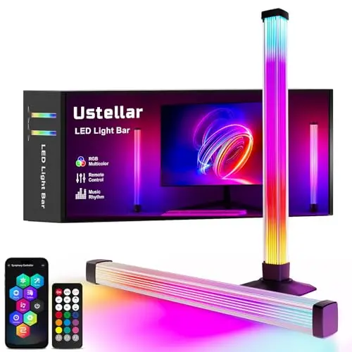 Ustellar RGB LED Lightbar, 360° TV Hintergrundbeleuchtung, USB RGB Ambient Lampe mit Musik Sync, Steuerbar über App für Gaming und Wohnzimmer