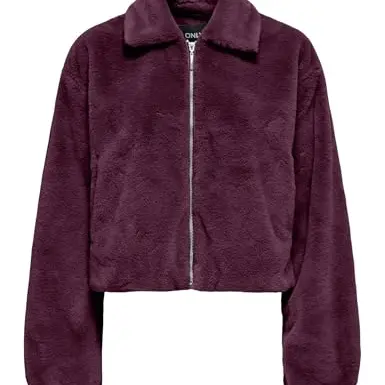 ONLY Damen Onldana Life Faux Fur Jacke, Mauve Wein, Größe S