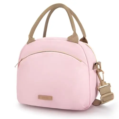 TOURIT Kühltasche Damen 9.4L - Niedliche Lunchtasche für Arbeit, Büro und Picknick in Pink