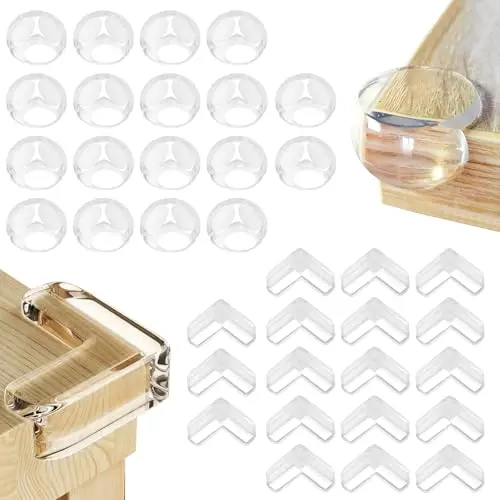 36 Stück Tischkantenschutz Ecken - Selbstklebend, transparent, für Möbel aller Art
