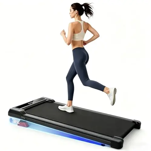 HomeFitnessCode Walking Pad Laufband mit Neigung, bis 10 km/h, elektrisch, für Zuhause, schwarz