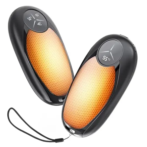 Elektrischer Handwärmer 2er Set - Wiederverwendbare USB Taschenwärmer bis 55°C - Ultra kompakt für Advent & Weihnachten