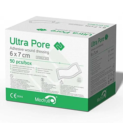 Medrull Wundverband 6x7 cm - Sterile Wundpflaster mit starker Klebekraft, 50 Einzelverpackte Pflaster