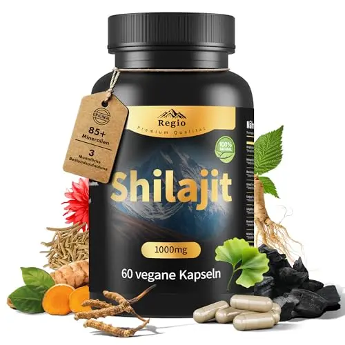 Original Shilajit Kapseln - 100% Reines Himalaya Bio Harz für Energie und Vitalität (1000mg, 60 Tablets)