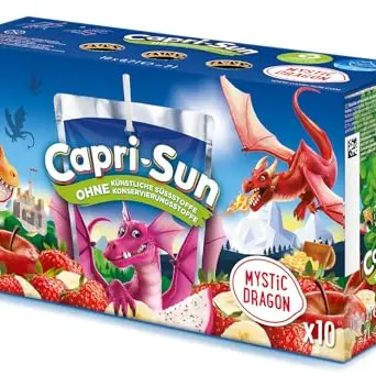 Capri-Sun Mystic Dragon Kinder Fruchtsaft (10 x 200ml) - Drachenfrucht, Erdbeere, Banane & Apfel - Vegan, Glutenfrei