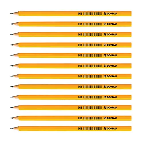 DONAU 7383001PL-99 Bleistifte Holz/HB, 12er Pack, ungiftig, Gelb