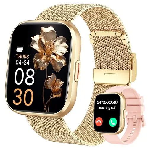 Smartwatch Damen mit Telefonfunktion, 1,85" Touchscreen, Fitness Tracker mit 120+ Sportmodi, IP68, Herzfrequenz, Schlafmonitor