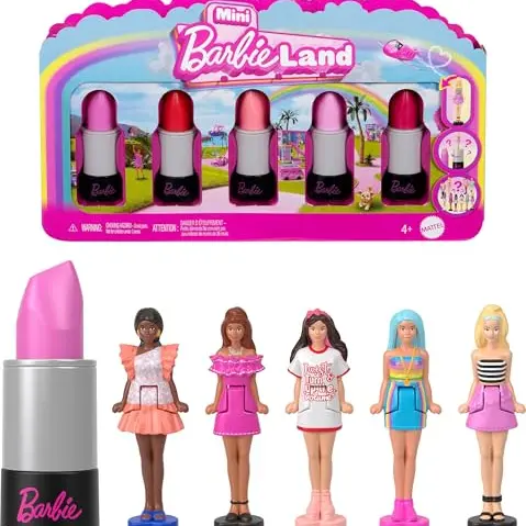 Barbie Mini BarbieLand 5er-Set Fashionistas-Puppen, ca. 3,8 cm, Sammelset mit Überraschungen