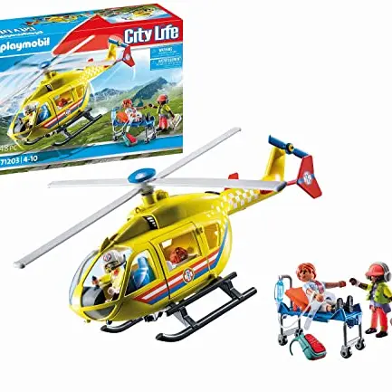 PLAYMOBIL City Life Rettungshelikopter Spielzeug für Kinder ab 4 Jahren