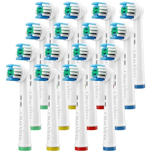 OralVista Elektrische Zahnbürstenköpfe, 16er-Pack für empfindliches Zahnfleisch, kompatibel mit Oral B