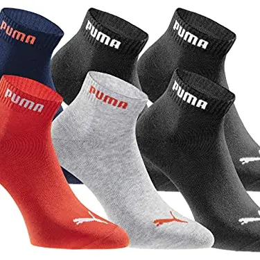 PUMA Quartersocken 18 Paar Pack - Statement Edition - Schwarz Blau Rot - Gr. 39-42