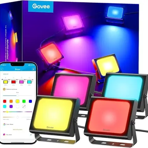 Govee Smart LED Strahler, RGBICWW WiFi, dimmbar, IP66 wasserdicht, 4er Pack für Weihnachtsdeko