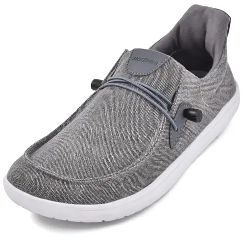 JACKSHIBO Herren Barfußschuhe - Minimalistische Slip-On Sneakers in Grau, Größe 42 EU