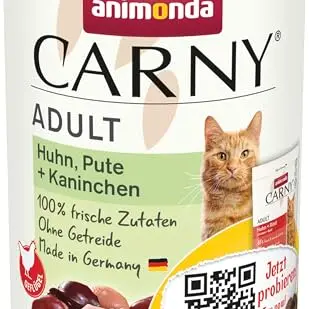 Carny Katzen Nassfutter Mix Huhn, Pute & Kaninchen (6 x 400g) - Getreidefreies Katzenfutter von animonda