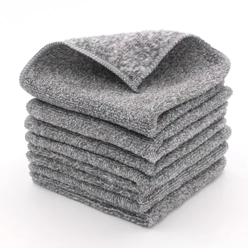XIMKONTER 6er Set Geschirrtücher 30x30cm - Superweiche, saugfähige Bambus-Küchentücher für Küche, Auto und Haushalt