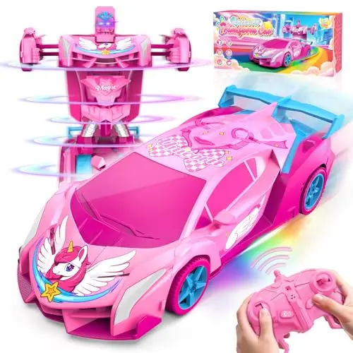 Einhorn RC Auto für Mädchen 3-12 Jahre - LED-Augen, 360° Drehung, Drift-Funktion