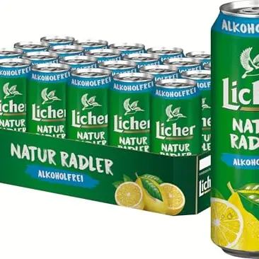 Licher Natur Radler Alkoholfrei - Biermischgetränk in Dosen (24x 0,5l)