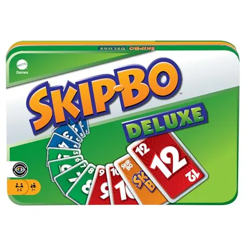 Mattel Games Skip-BO Deluxe - Kartenspiel in Metallbox für die ganze Familie, 2-6 Spieler, ab 7 Jahren