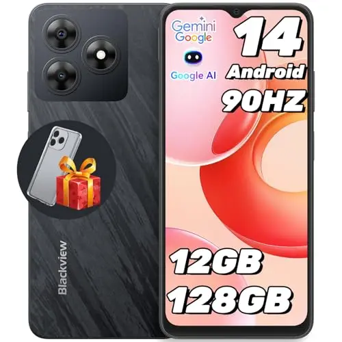 Blackview Wave 8 Smartphone ohne Vertrag, Android 14, 12GB+128GB, 90Hz 6.56", 5000mAh, Dual SIM, Fingerabdruck, GPS