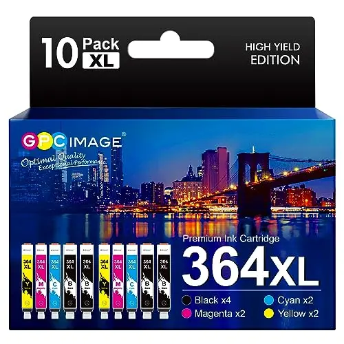 GPC IMAGE 364XL Kompatible Druckerpatronen für HP 364 (Schwarz, Cyan, Gelb, Magenta, 10er-Pack)