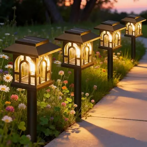 NEEMO 8 Stück Vintage Solarlampen für Garten und Terrasse - Warmweiß, IP65 wasserdicht
