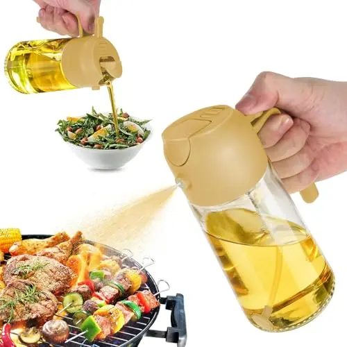 TrendPlain 16oz Ölsprüher für Speiseöl – Ölspender und Sprüher für Küche, Salate und Grill – 470ml Gelb