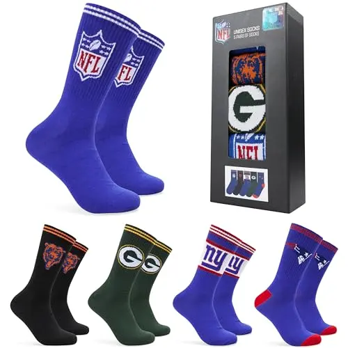 NFL Socken Herren, 5er Pack American Football Wintersocken, Geschenke für Männer (Mehrfarbig, Gr. 36-46)