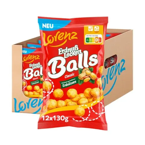 Lorenz Snack World Erdnusslocken Balls, 12er Pack (12 x 130 g)