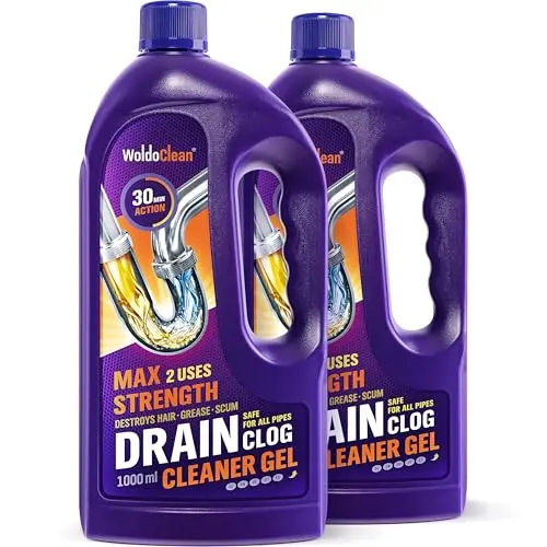 WoldoClean Abflussreiniger Gel 2x 1000ml gegen Haare &amp; Fett
