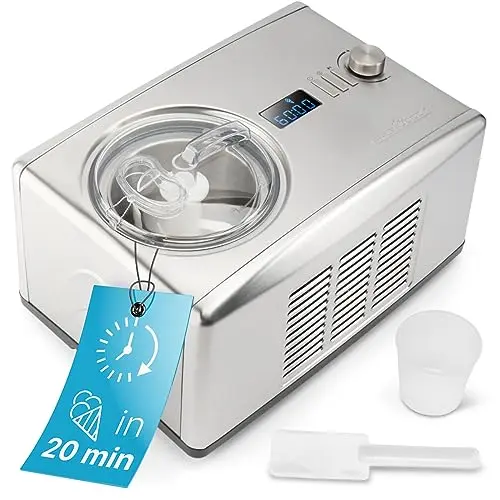 ProfiCook® Eismaschine & Joghurtbereiter | Eis in 20 Minuten | 1500ml | Inkl. Rezepte & Eisspachtel