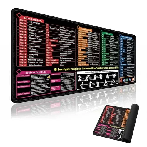 SupRovare Excel Schreibtischunterlage 400x900mm, wasserdicht, rutschfest, ideal für Office & Gaming