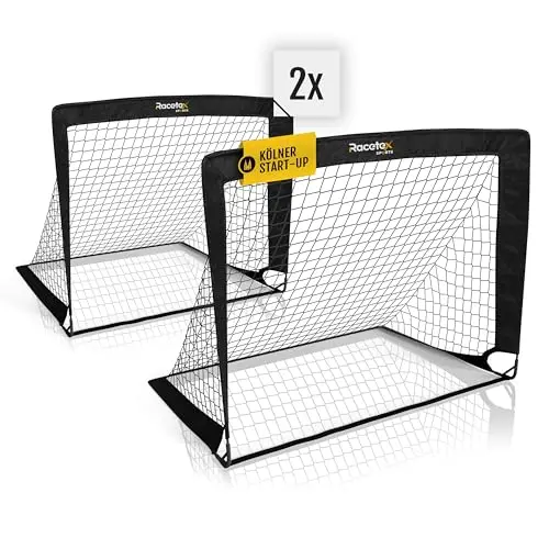 Racetex 2er Fußballtor Set für Kinder - Mit Tasche zum Transport - Garten oder Park
