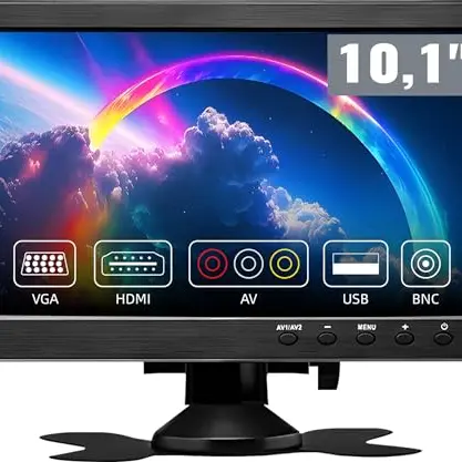 CAMECHO 10,1 Zoll Portable Monitor mit HDMI/VGA/USB/AV für Sicherheits- und Fahrzeuganwendungen