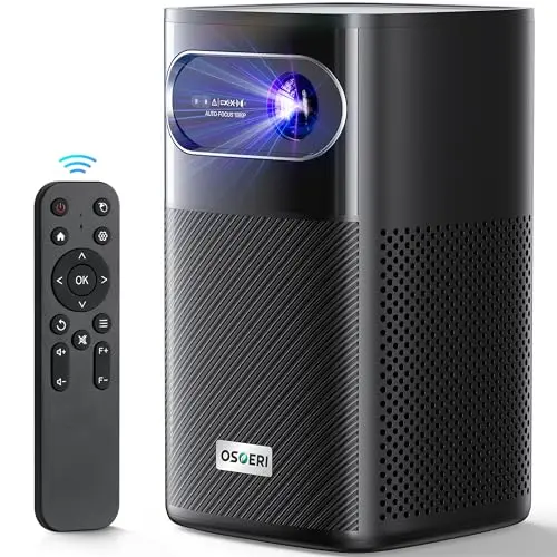 Osoeri Mini Beamer 4K, 1080P, Bluetooth, WLAN, Tragbarer Projektor mit 3D-Sound