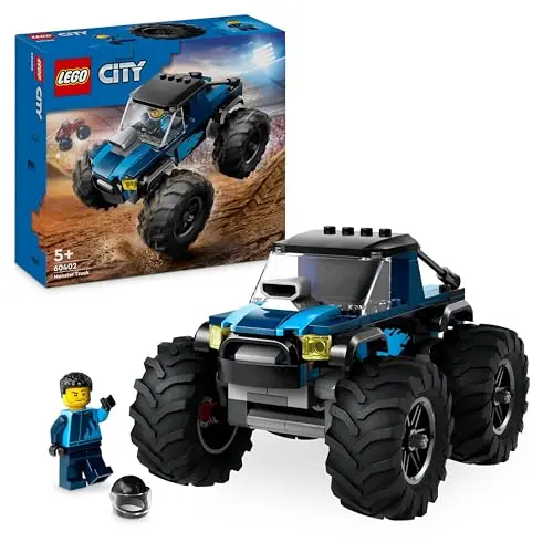 LEGO City Blauer Monstertruck – Offroad-Auto-Spielzeug mit Rennfahrer-Minifigur, ideales Geschenk für Kinder ab 5 Jahren