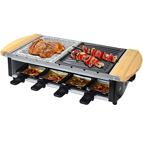 Syntrox Germany Raclette Uri mit Grill und heißem Stein für 8 Personen
