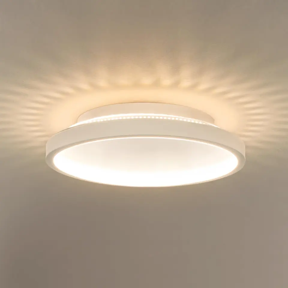 Kuwork LED Deckenleuchte Rund, 4000K, 18W, aus Eisen, 20cm, für Flur, Balkon, Küche, Badezimmer, Weiß
