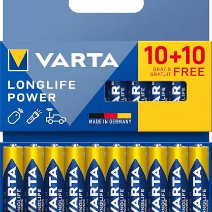 VARTA AAA Batterien, 20 Stück, Longlife Power, 1,5V, ideal für Spielzeug und Taschenlampen