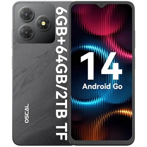OSCAL Flat 2C Smartphone – 6,56" HD+, 6GB RAM, 64GB Speicher, 5000mAh Akku, 13MP Kamera, Dual SIM, Ohne Vertrag