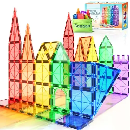 Magnetische Fliesen Kinderspielzeug für Kleinkinder - Montessori Bauspielzeug für 3+ Jahre
