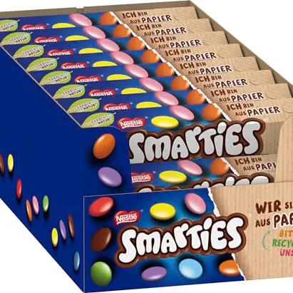 Nestlé SMARTIES Hexagon-Rolle, bunte Schokolinsen in Milchschokolade, 24er Pack