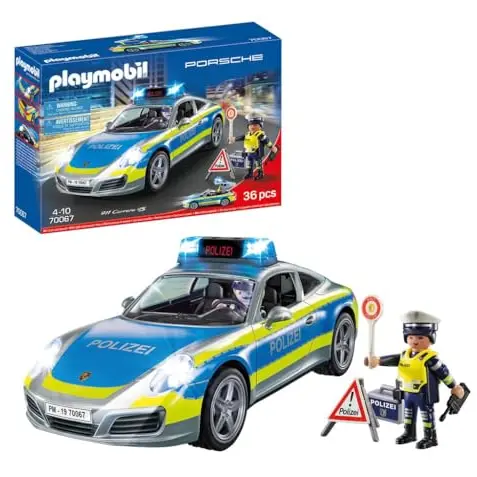 PLAYMOBIL City Action Porsche 911 Polizei mit Licht und Sound, ab 4 Jahren